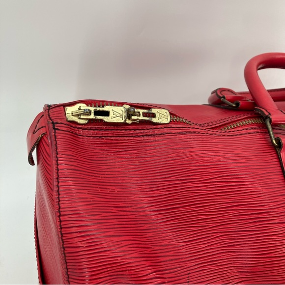 LOUIS VUITTON AUTHENTIC Epi Keepall 50 Castillan Red Duffel - Picture 10 of 14